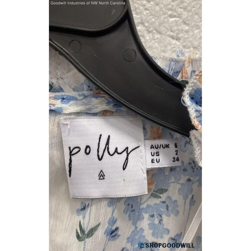 Polly  Floral Ruffle Blouson Dress Size 2